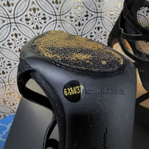 JESSICA SIMPSON Black Suede leather Stiletto Heels - size 6.5 - 4 inch - Picture 6 of 7